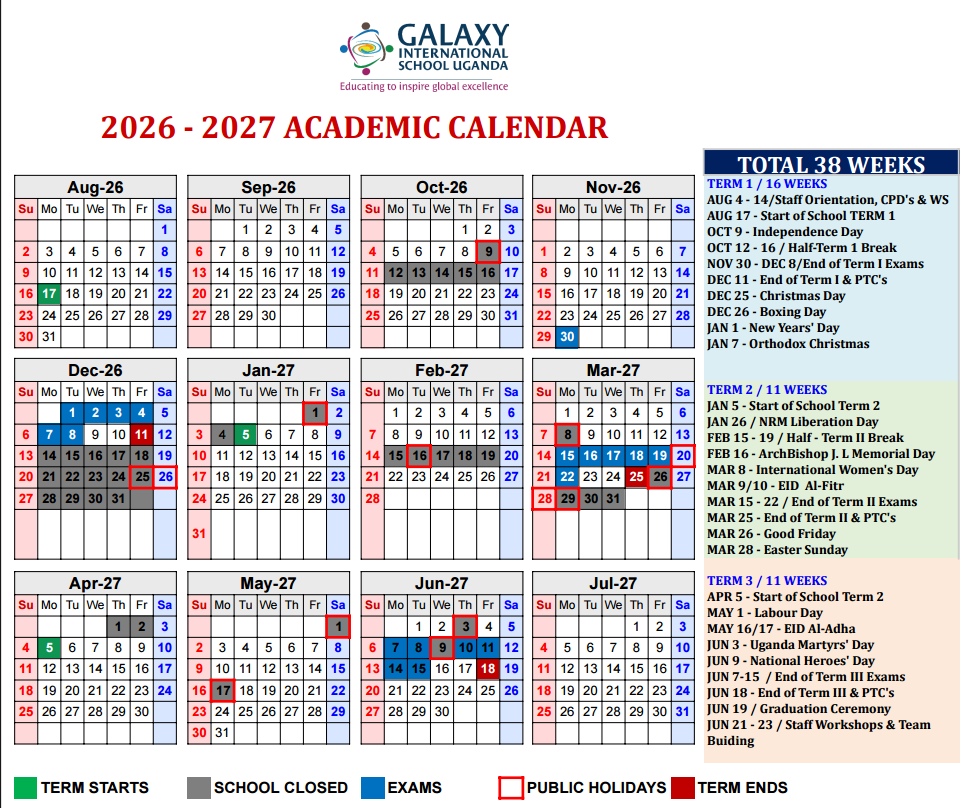 2026-2027 Academic Calendar